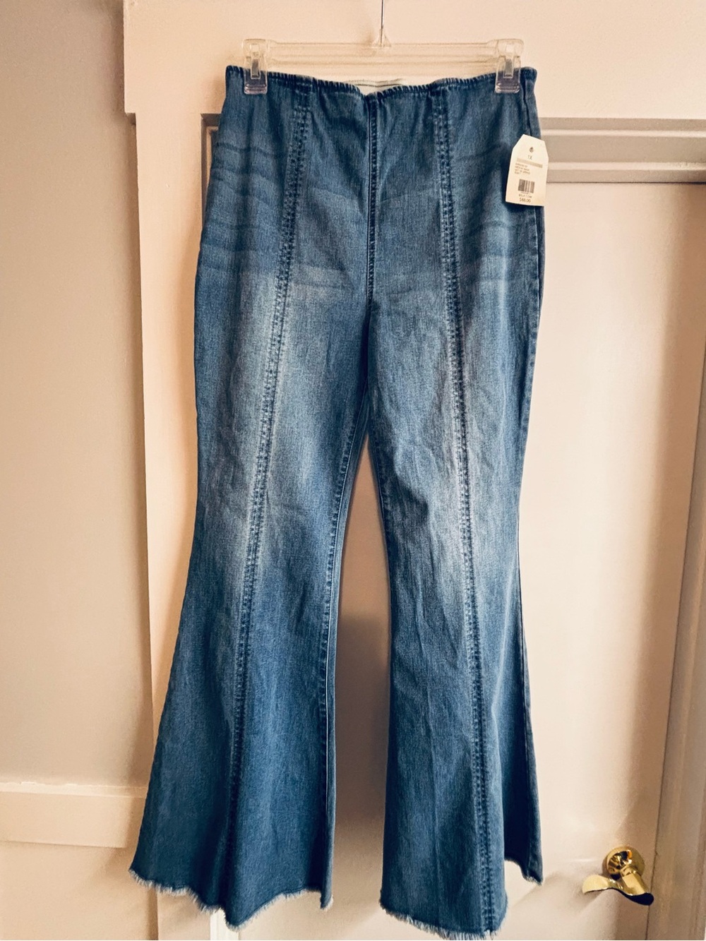 NWT Wonderly  Curvy Jeans Seamed High Waist Women’s Sz 1X Medium Wash Flare